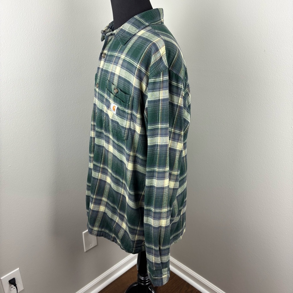 Carhartt Rugged Flex Flannel Fleece-Lined Shirt Jacket Men's Sz XXL 2XL Shacket - Picture 4 of 12